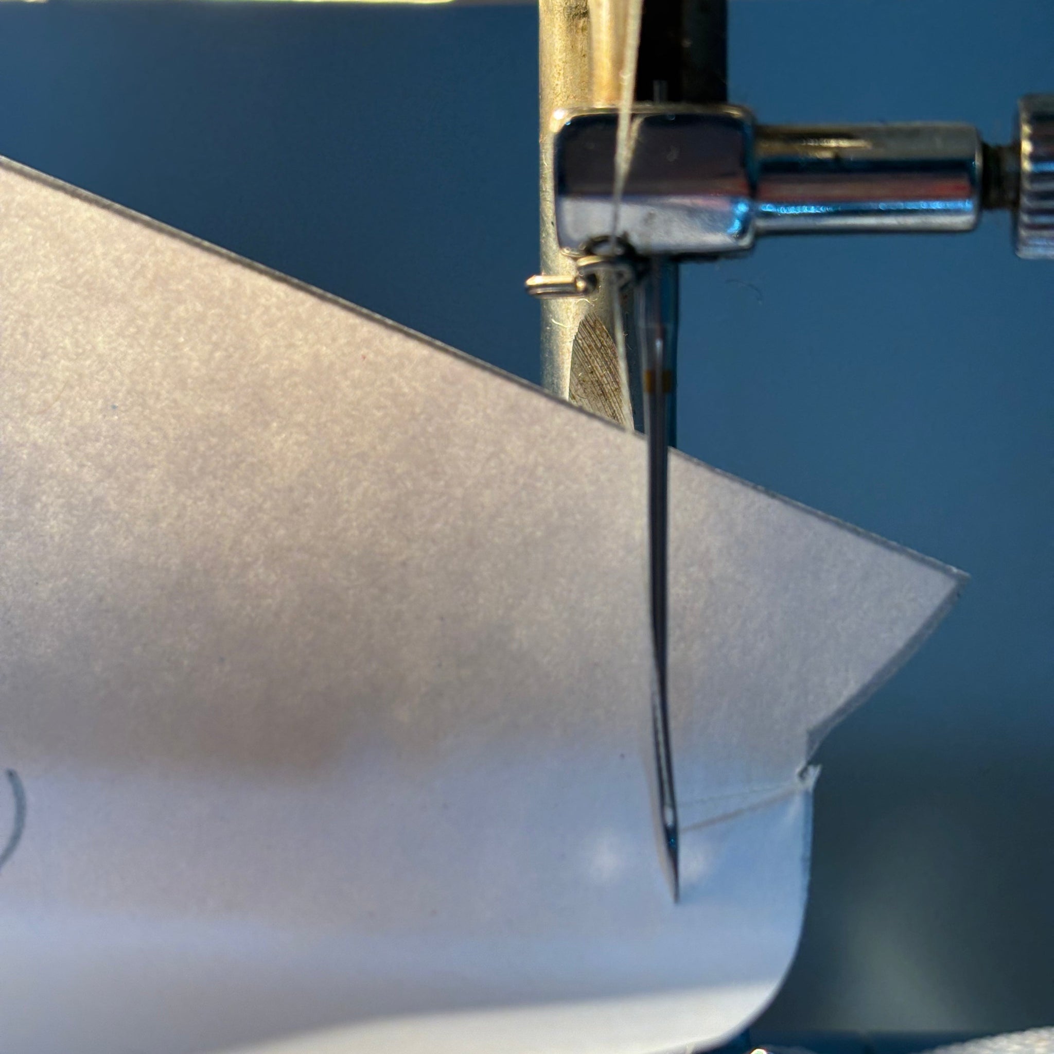 Bent needle in sewing machine